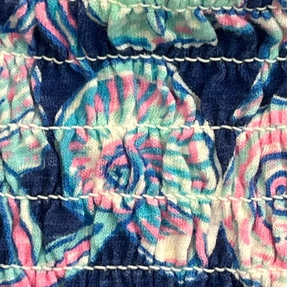 Simply Southern Crop Smocked Puff Sleeve Shirred Top Sz XXL Sea Shells Beach - Picture 14 of 14